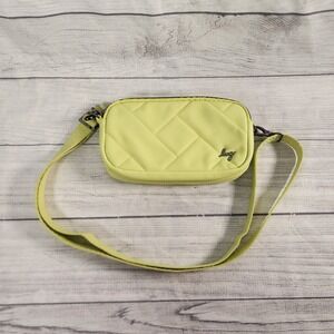 Lug Coupe XL Crossbody Belt Bag Lime Green Quilted Flamingo Lining Tropical